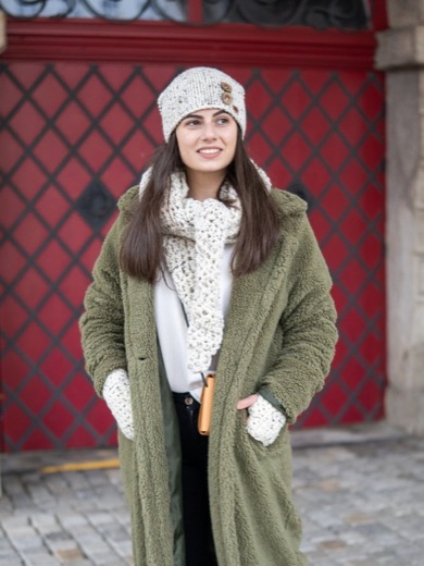 Pletená čepice b nature tweed