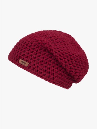 Merino háčkovaná čepice Bordo